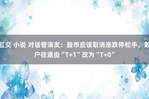 肛交 小说 对话管清友：股市应该取消涨跌停松手，散户往返由“T+1”改为“T+0”