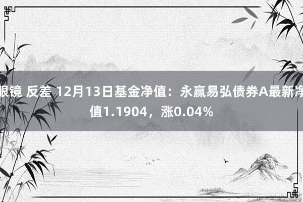 眼镜 反差 12月13日基金净值：永赢易弘债券A最新净值1.1904，涨0.04%