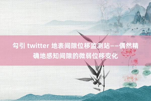 勾引 twitter 地表间隙位移监测站——偶然精确地感知间隙的微弱位移变化