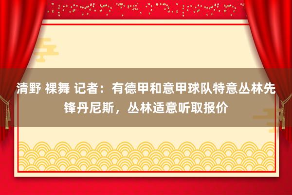 清野 裸舞 记者：有德甲和意甲球队特意丛林先锋丹尼斯，丛林适意听取报价