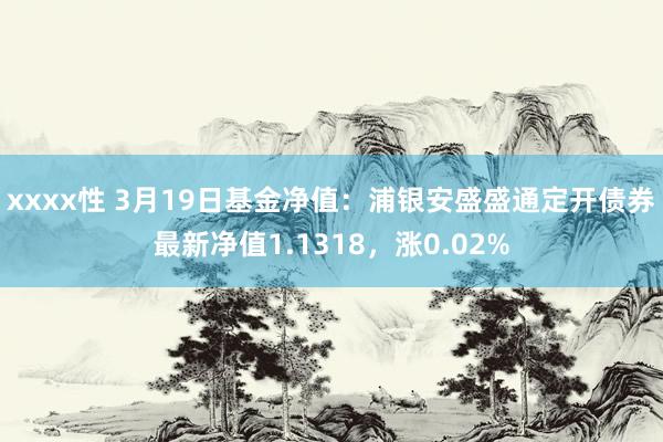 xxxx性 3月19日基金净值：浦银安盛盛通定开债券最新净值1.1318，涨0.02%