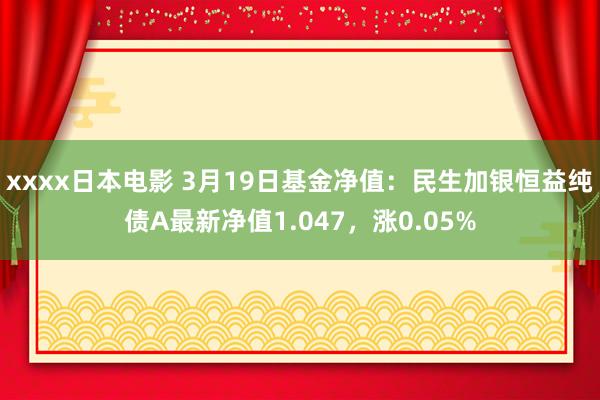 xxxx日本电影 3月19日基金净值：民生加银恒益纯债A最新净值1.047，涨0.05%